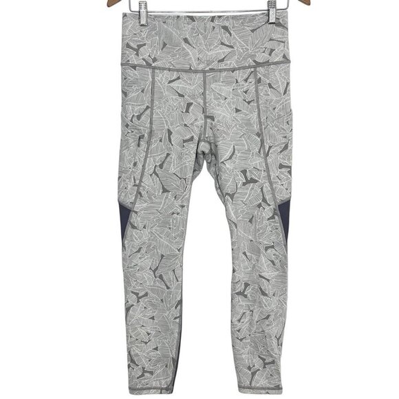 Athleta Size Small‎ 7/8 Compression Palm Up For Anything Leggings Gray White - Picture 1 of 10